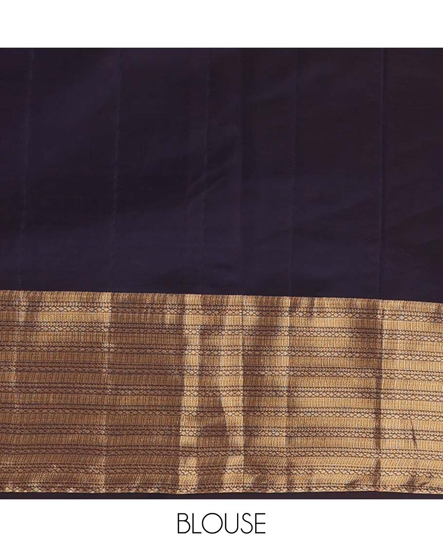 Purple mayil chakram zari motifs Vasundhara silk mix saree, contrast border, and pallu of traditional zari designs