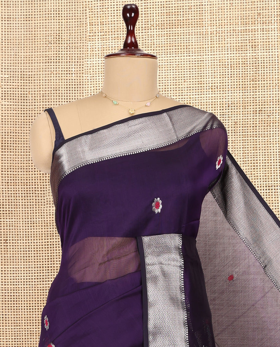 Violet Maheshwari Cotton Saree