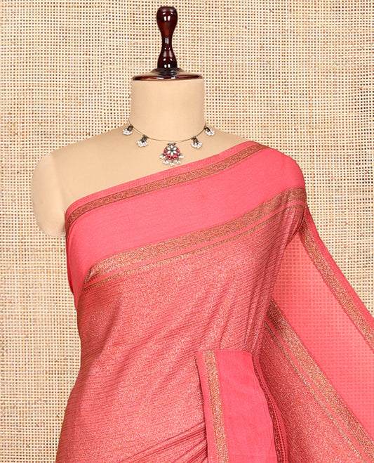 Pink Fancy Crepe Saree