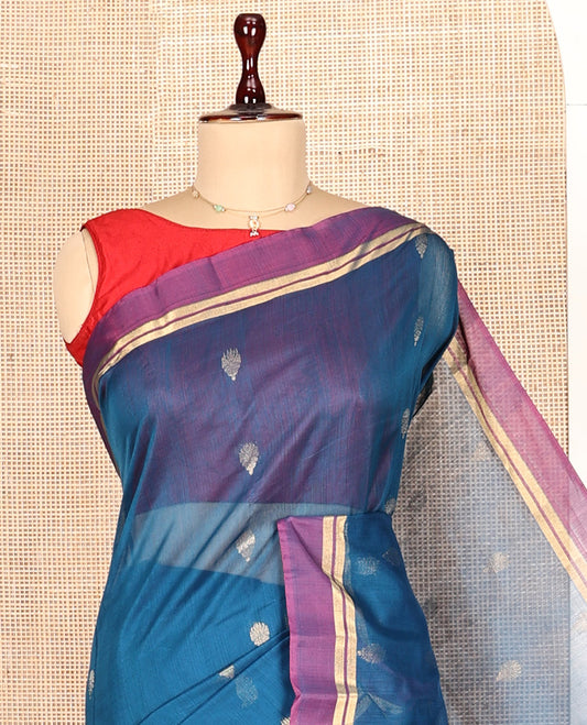 Blue Silk Cotton Saree