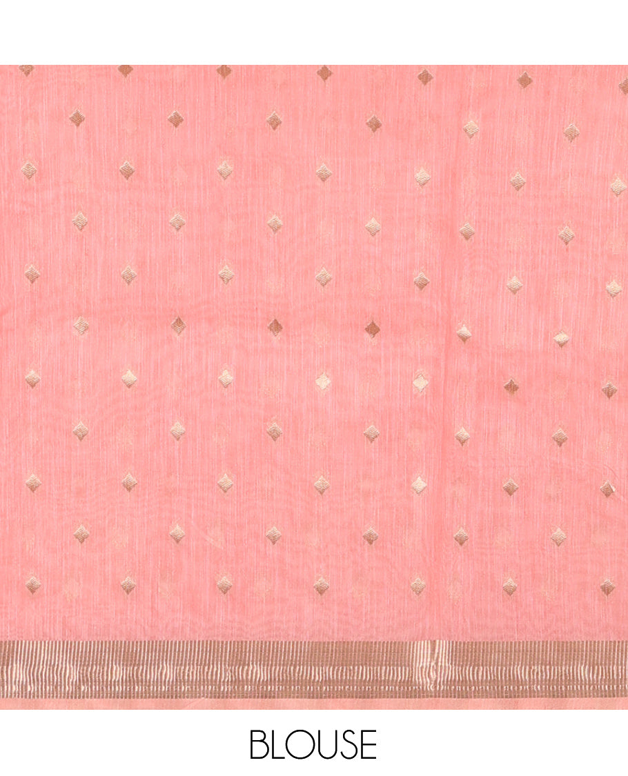 Peach Linen Saree