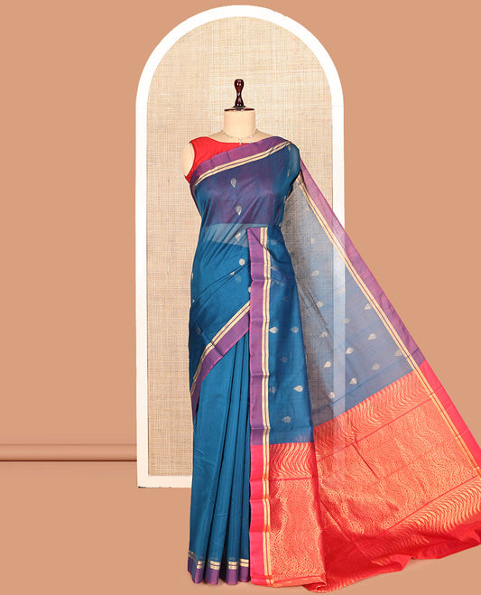 Blue Silk Cotton Saree