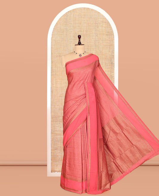Pink Fancy Crepe Saree