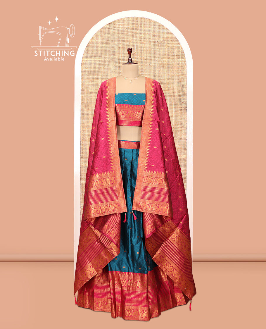 Blue Banaras Half-Saree