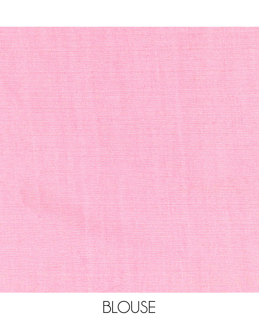 Borderless Pink Plain Khadi Cotton Saree, a Self-Pallu with Tassels, and a Matching Blouse