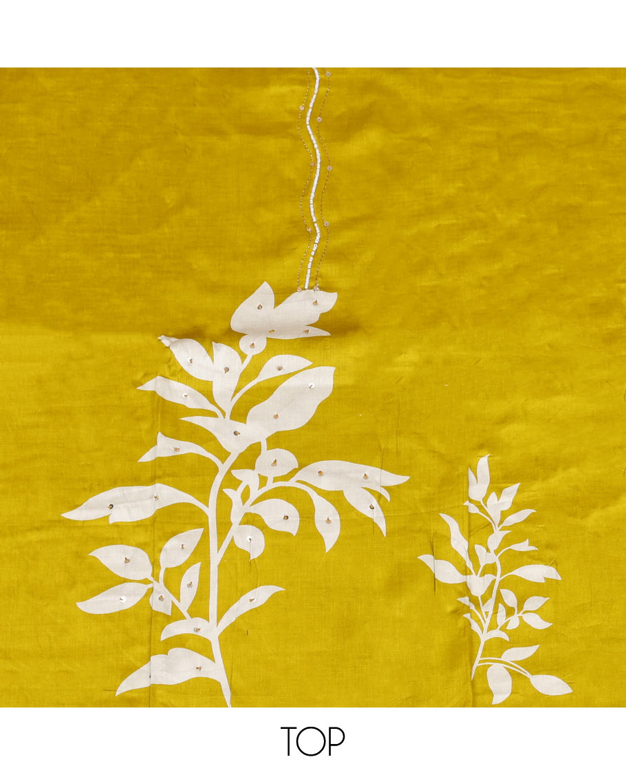 Mustard Cotton Material Chudidar Set