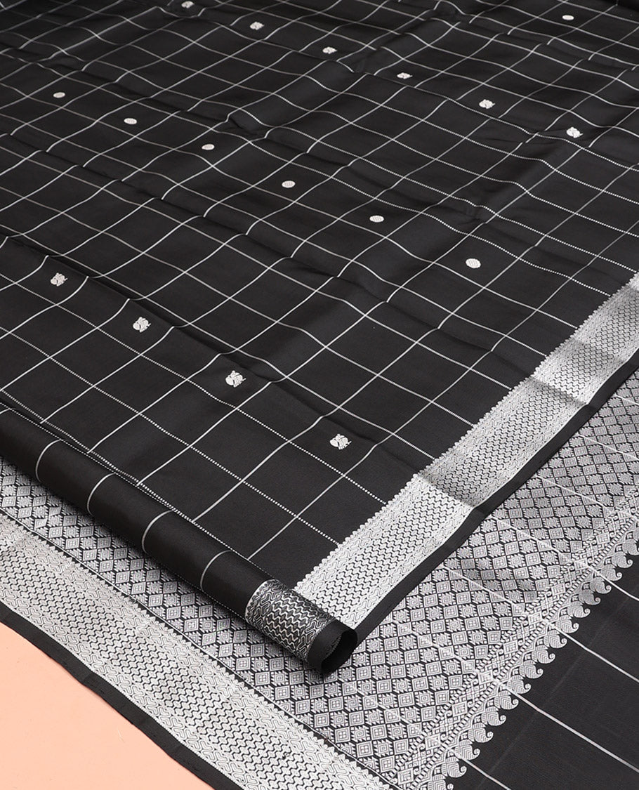 Black Checks Kanchi Silk