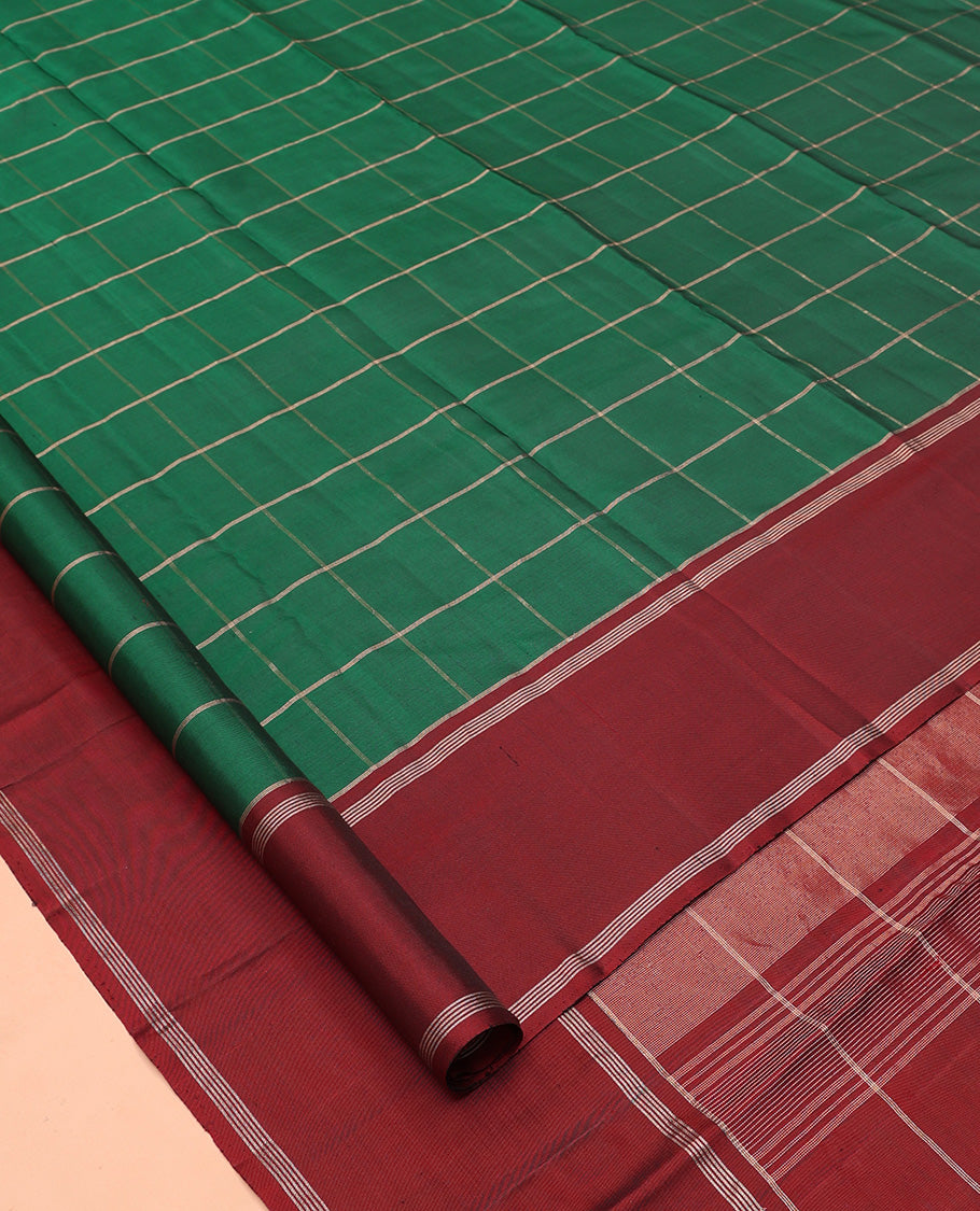 Green Checks Mayuri Soft Silk Saree