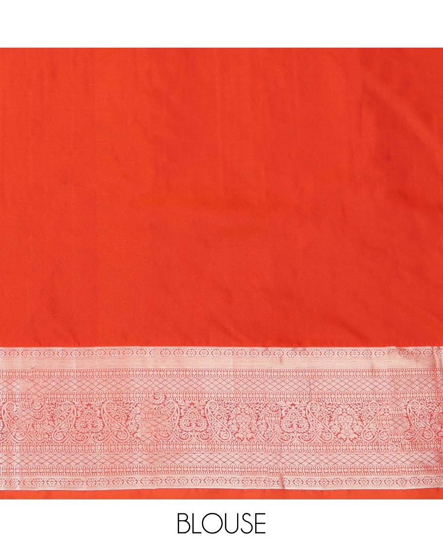 Blue Budget Silk Saree, Beautified with Zari Buttas All Over Its Body, Complemented by a Contrast Traditional Zari Design Border, Intricately Designed Pallu, and Paired with a Contrast Blouse