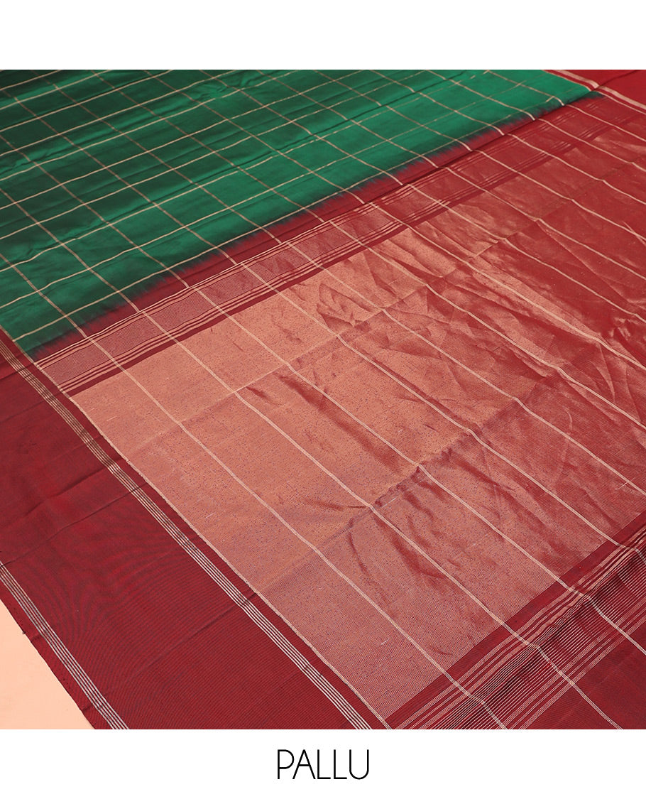 Green Checks Mayuri Soft Silk Saree