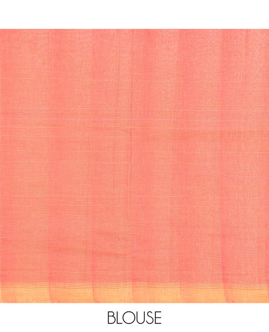 Borderless Yellow khadi cotton saree with striped design pallu