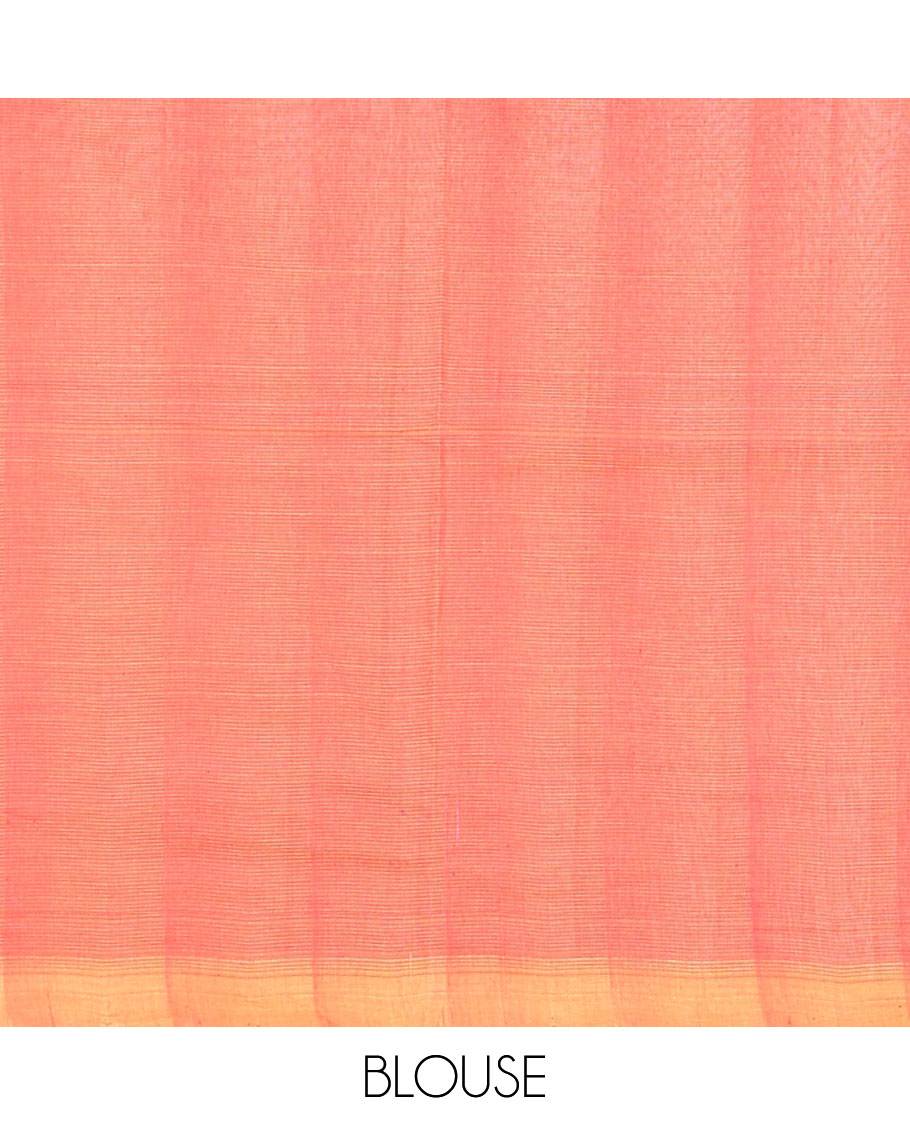Borderless Yellow khadi cotton saree with striped design pallu