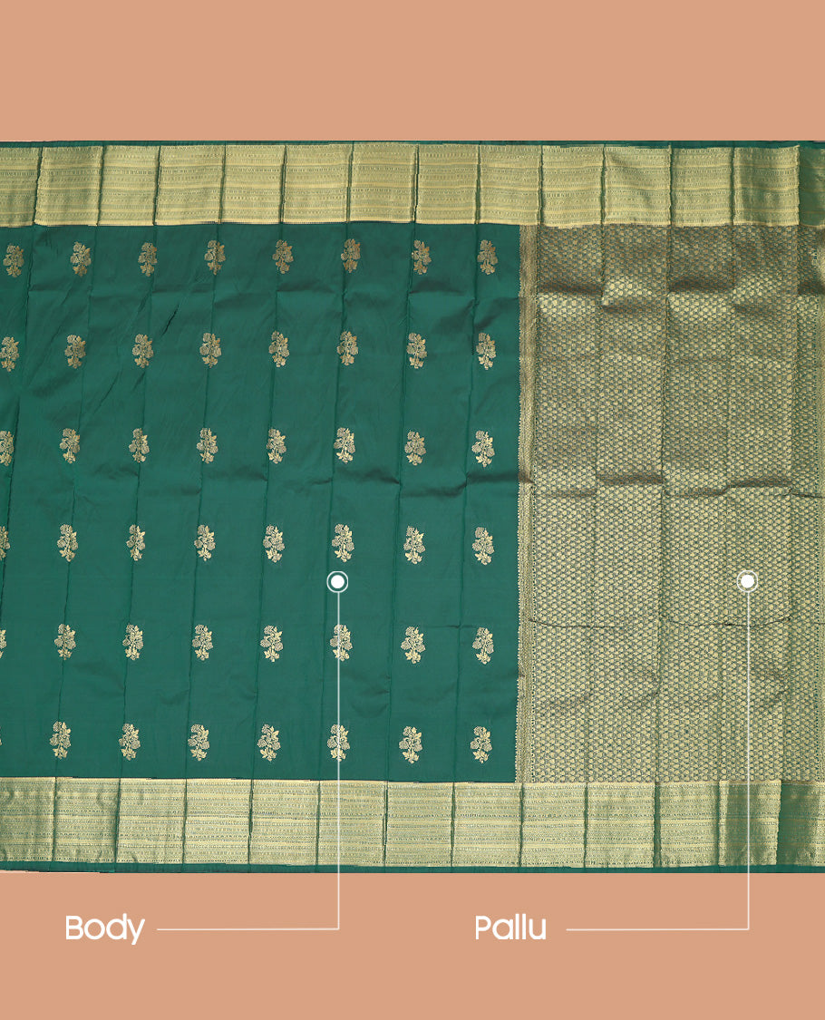 Green Floral Butta Budget Silk Saree