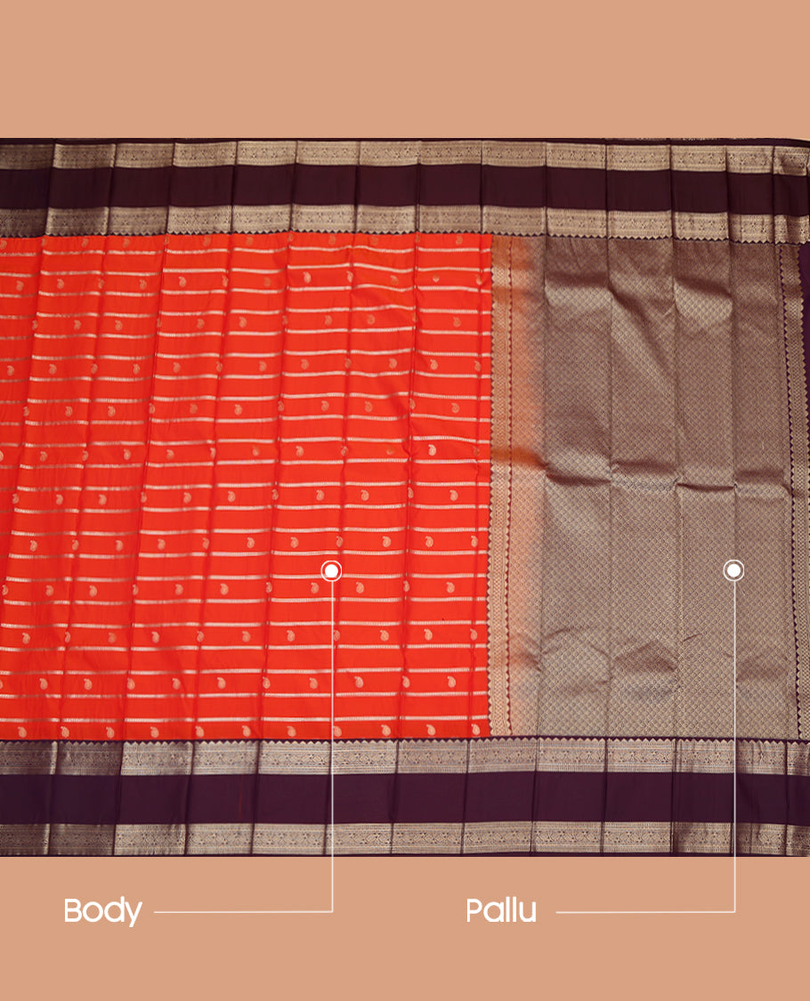 Orange Budget Silk Saree