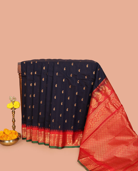 Black Gadwal Silk Mix Saree