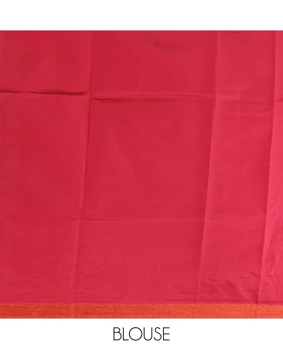 Teal blue warli motifs printed micro-silk saree, copper zari small border, contrast warli printed pallu & plain blouse