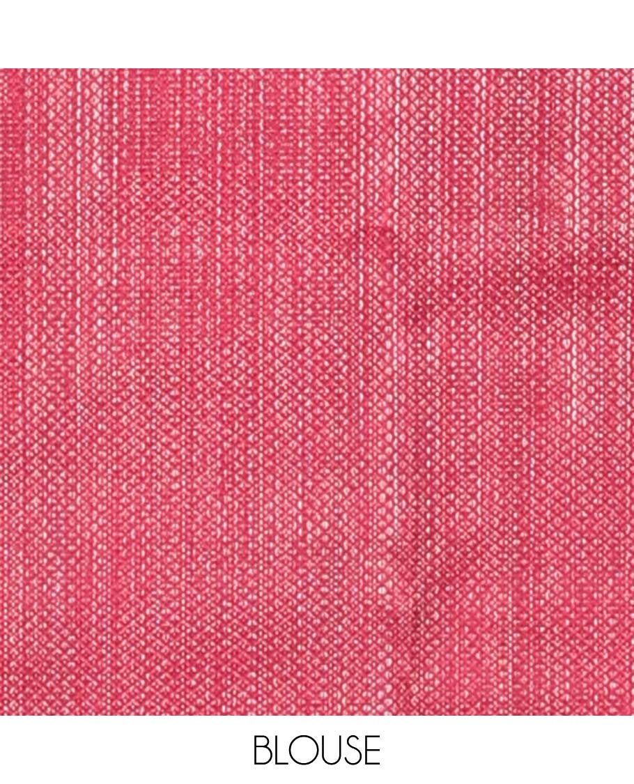 Red floral design kancheepuram silk saree with self striped border & striped floral pallu