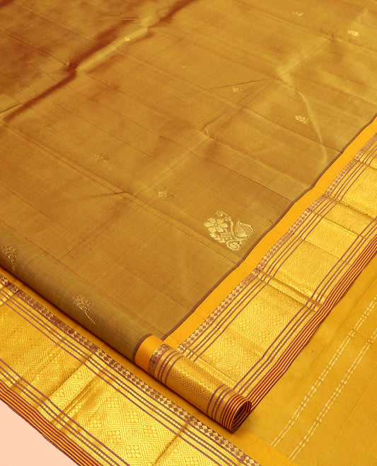 Mustard Woven Kanchipuram Silk Saree