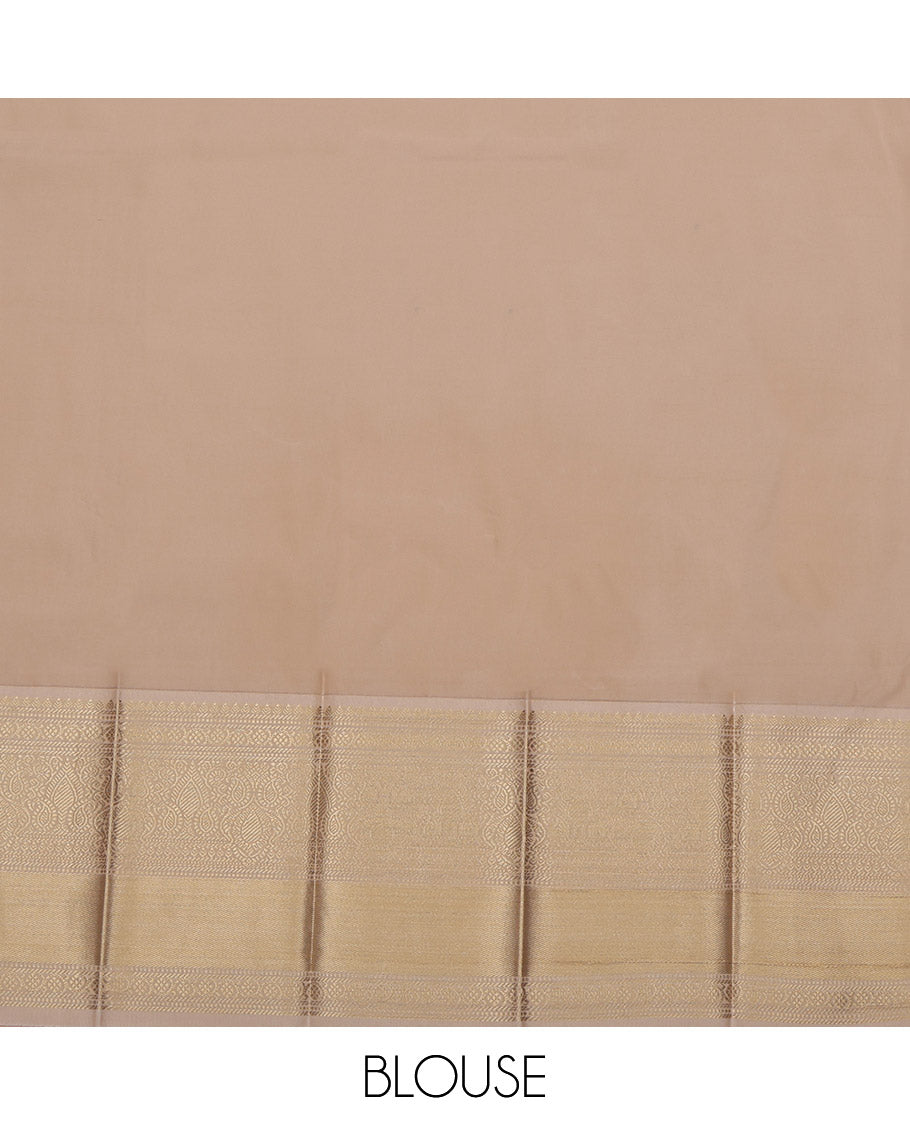 Blue Budget Silk Saree, Prettified with Zari Buttas on Its Body, Complemented by a Contrast Traditional Zari Design Border, Subtly Sparkled Pallu, and Paired with a Contrast Blouse