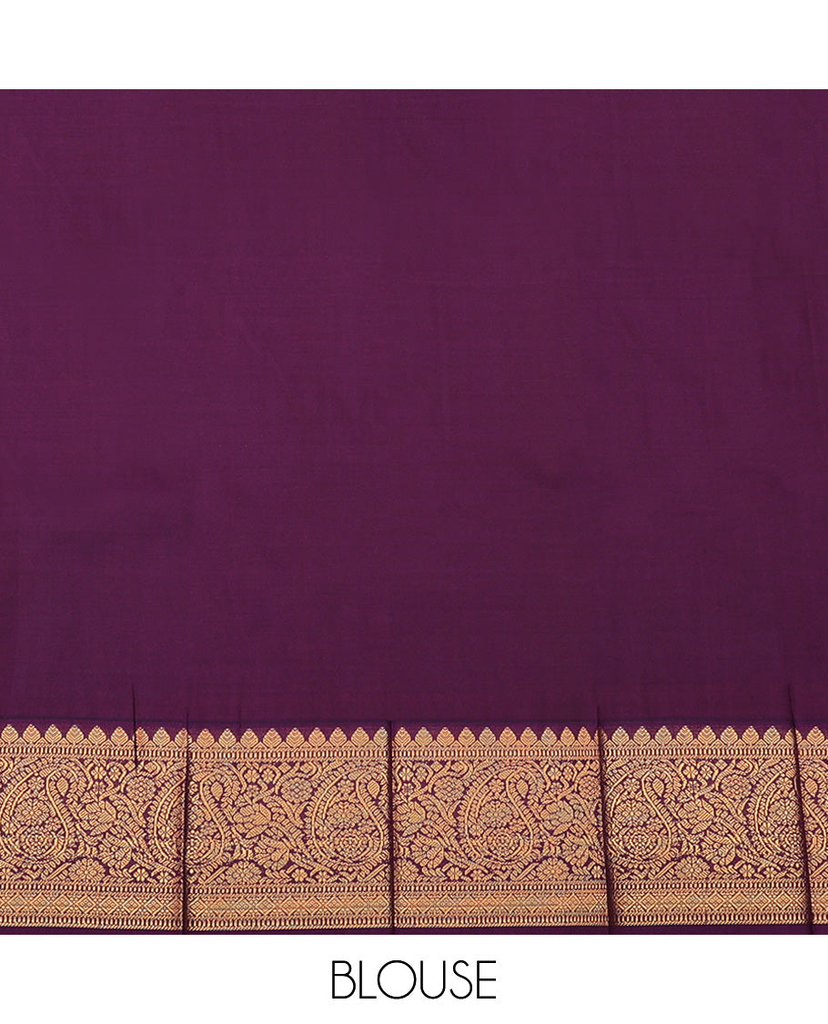 Green Budget Silk Saree, Woven with Zari Buttas All Over Its Body, Complemented by a Contrast Traditional Zari Design Border, Grand Pallu, and Paired with a Contrast Blouse