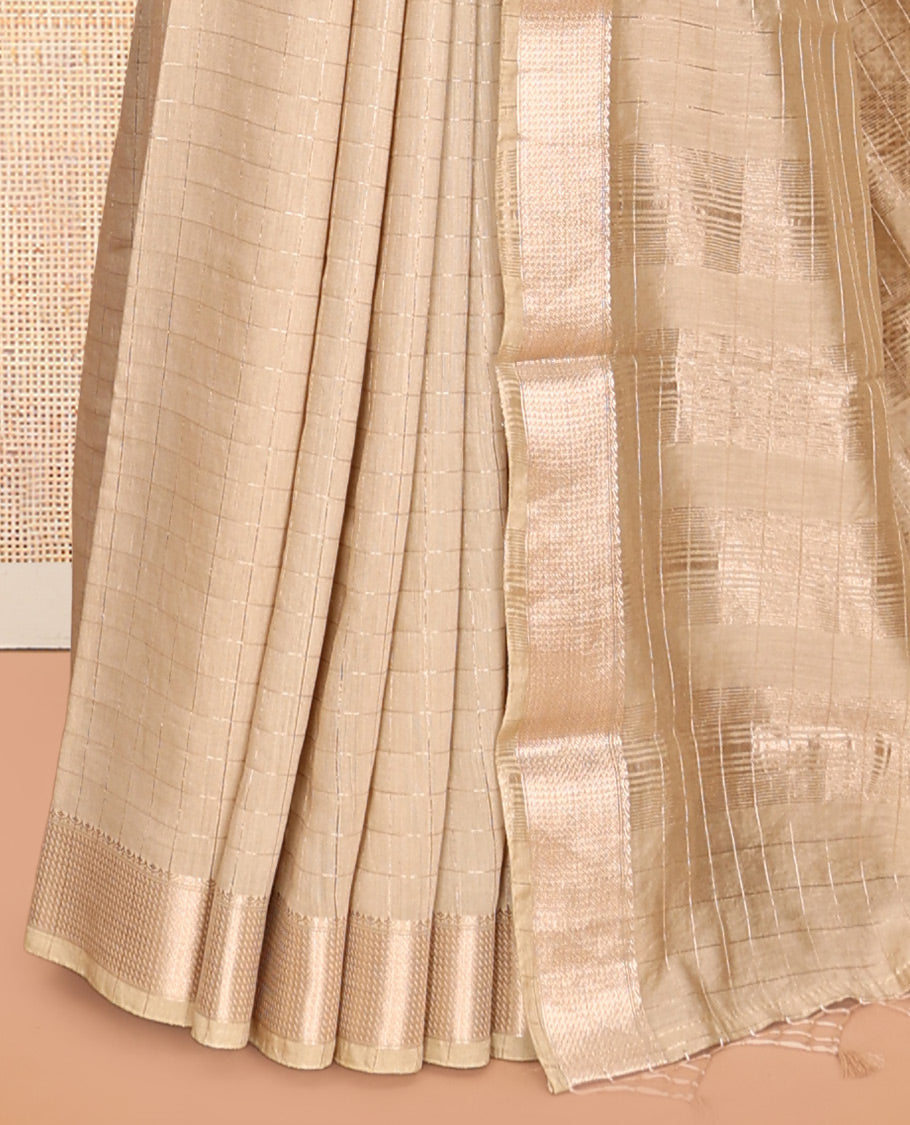 Light Sandal Assam Silk Saree