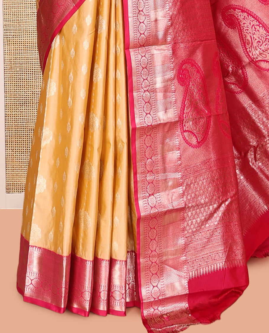 Sandal Zari Buttas Gift Saree
