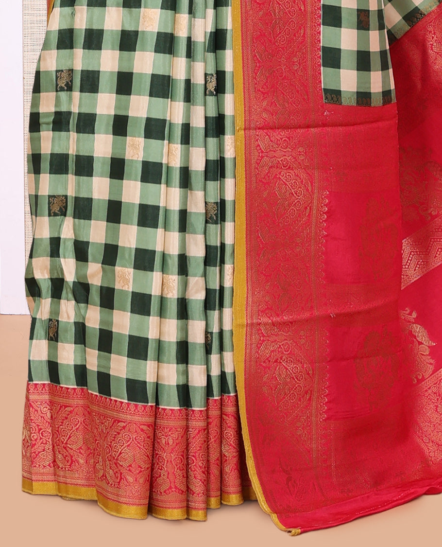 Bottle Green Fancy Mysore Silk Saree