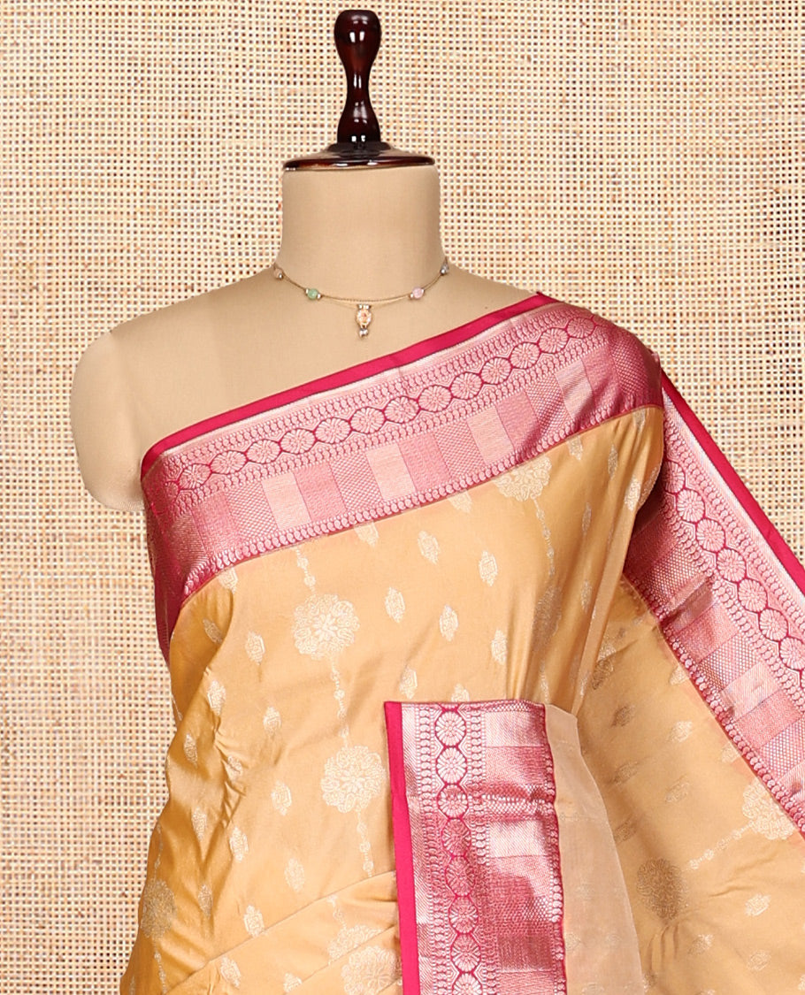 Sandal Zari Buttas Gift Saree