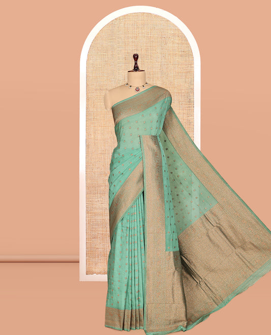 Green Fancy Crepe Saree