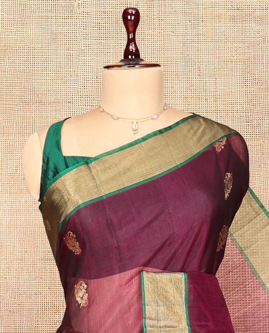 Purple Silk Cotton Saree