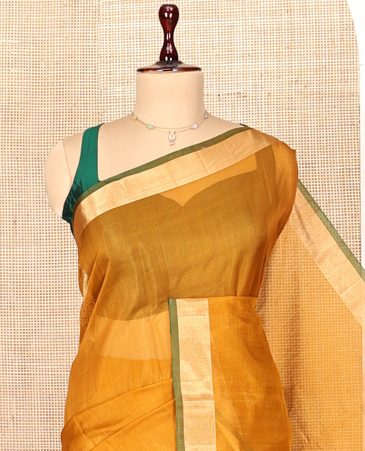 Mustard Silk Cotton Saree