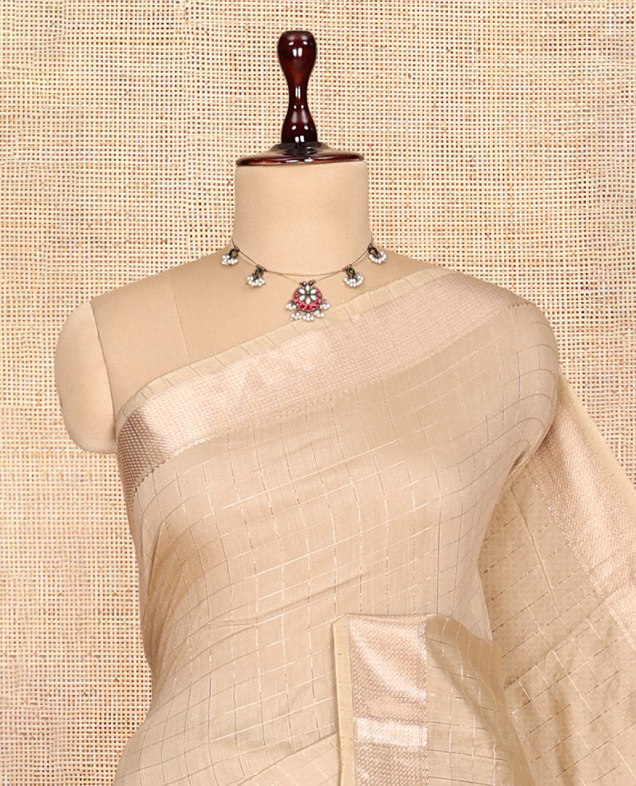 Light Sandal Assam Silk Saree