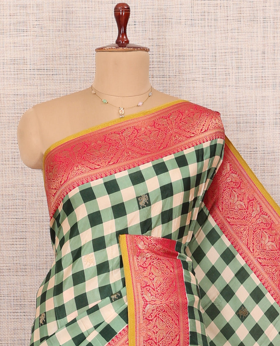 Bottle Green Fancy Mysore Silk Saree