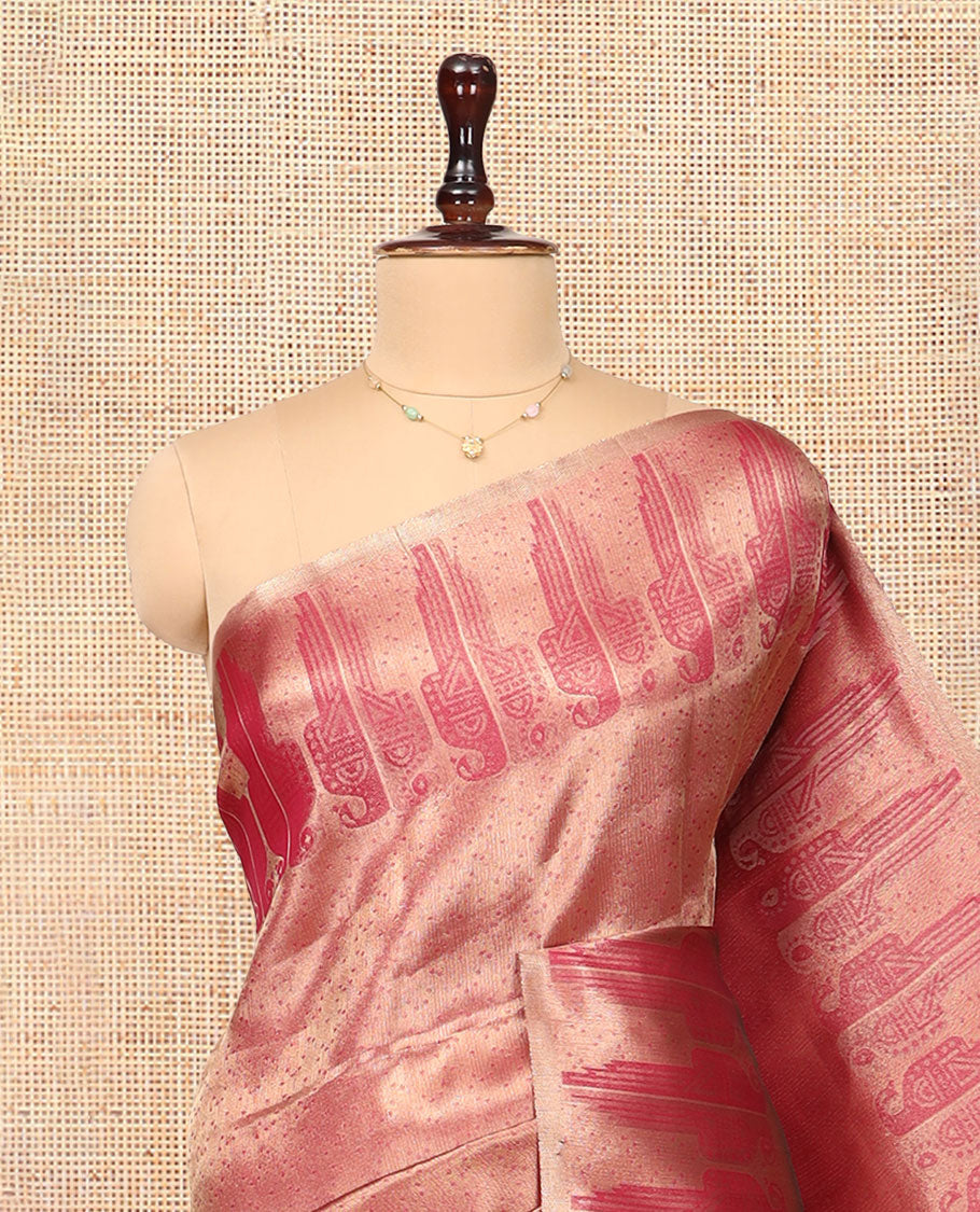 Rani Pink Jacquard Litchi Saree