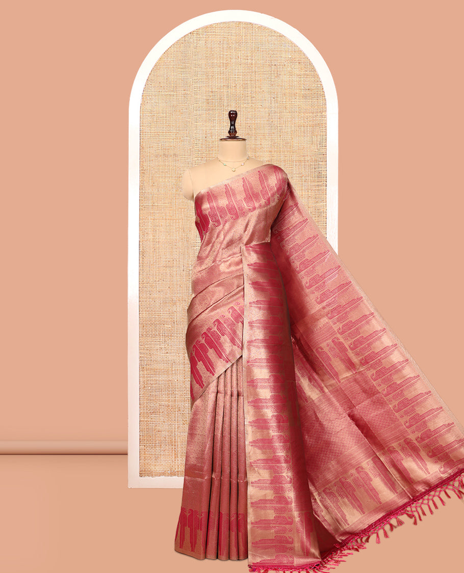 Rani Pink Jacquard Litchi Saree
