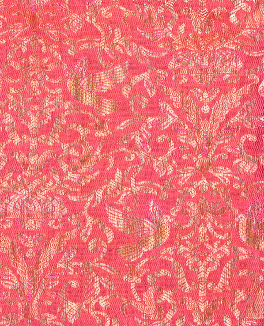 Pink Pure Silk Navarathna Pavadai Material Set