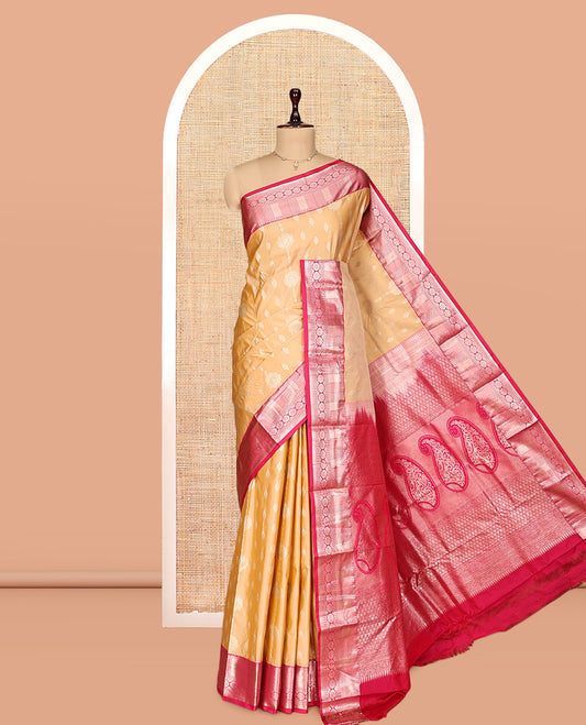 Sandal Zari Buttas Gift Saree