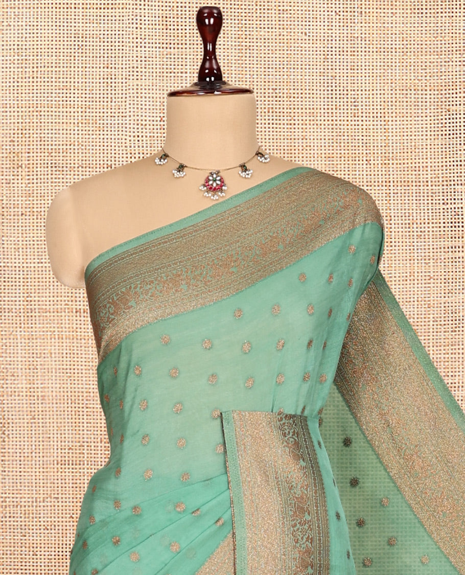 Green Fancy Crepe Saree