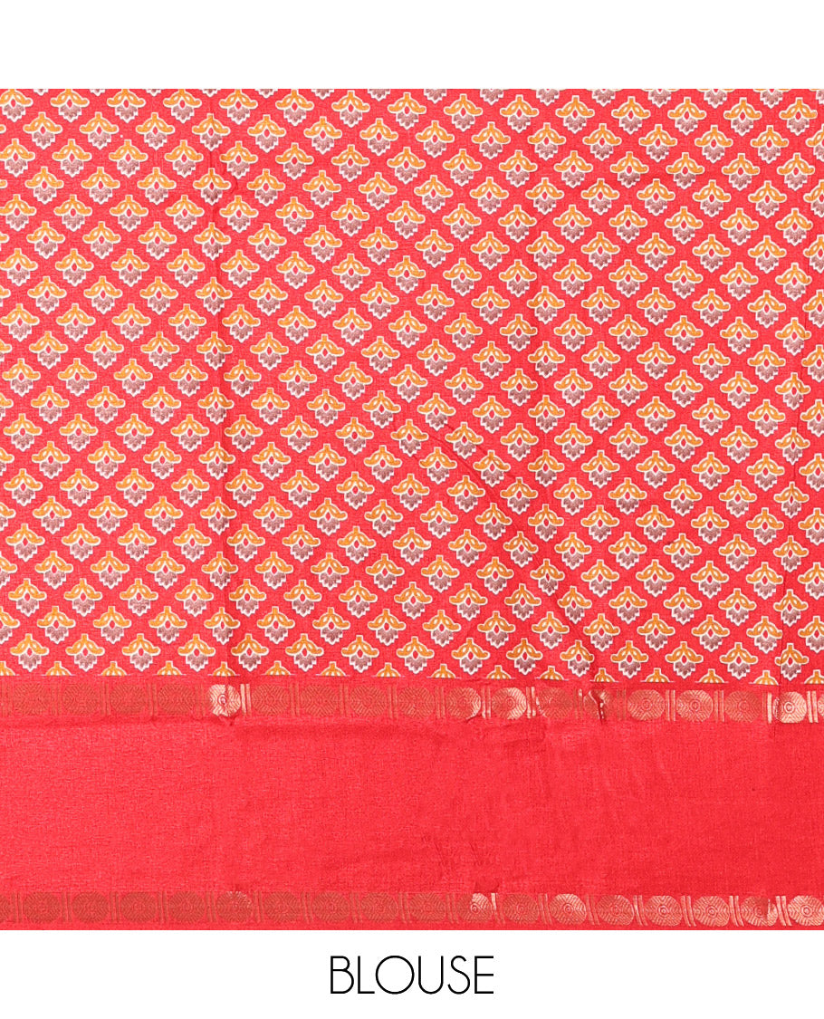 Red Dola Tussar Saree