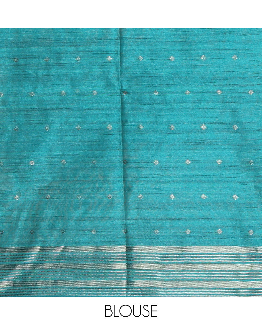 Borderless Mustard Jute Cotton Saree