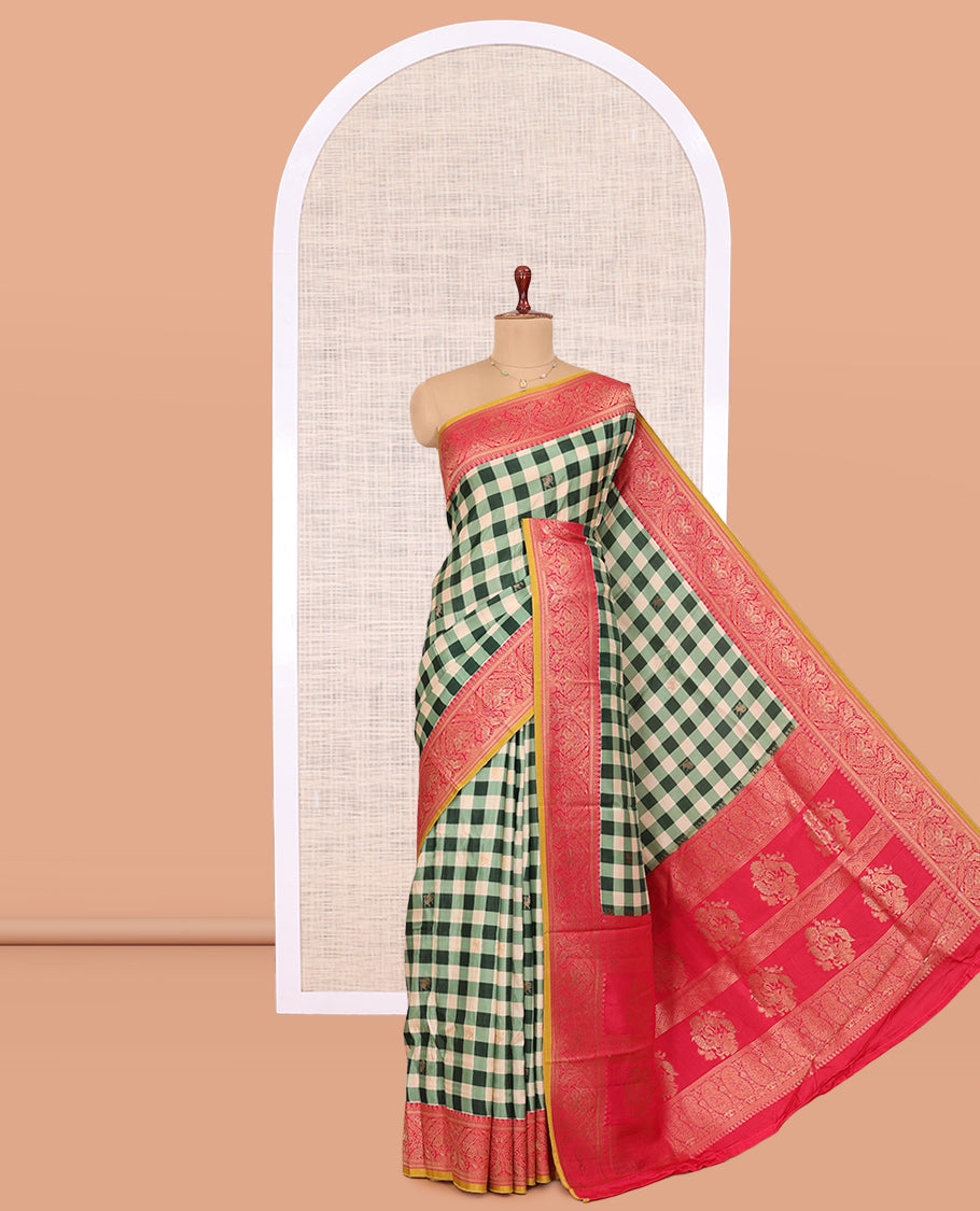 Bottle Green Fancy Mysore Silk Saree