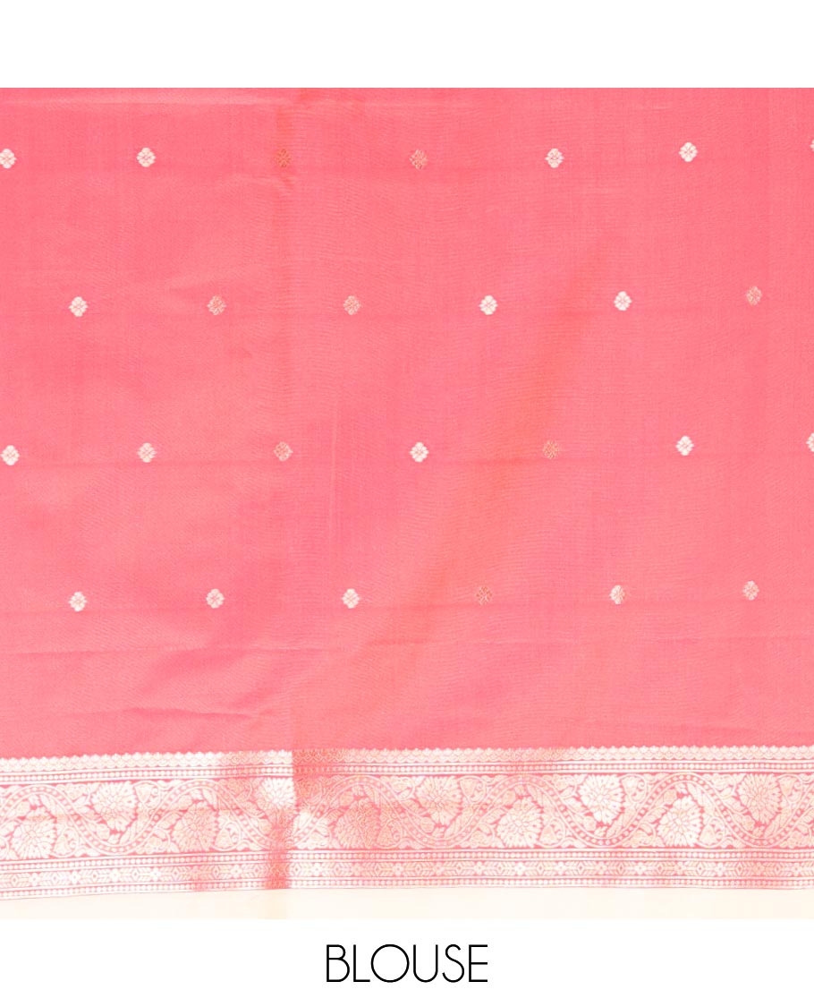 Cream Elite Soft Silk Saree, Beautified with Zari Buttas and Zari Stripes All Over Its Body, Complemented by a Contrast Temple Border of Round Peacock Designs, Rich Pallu of Peacock Chakram Butta Enclosed Checks, and Paired with a Contrast Blouse