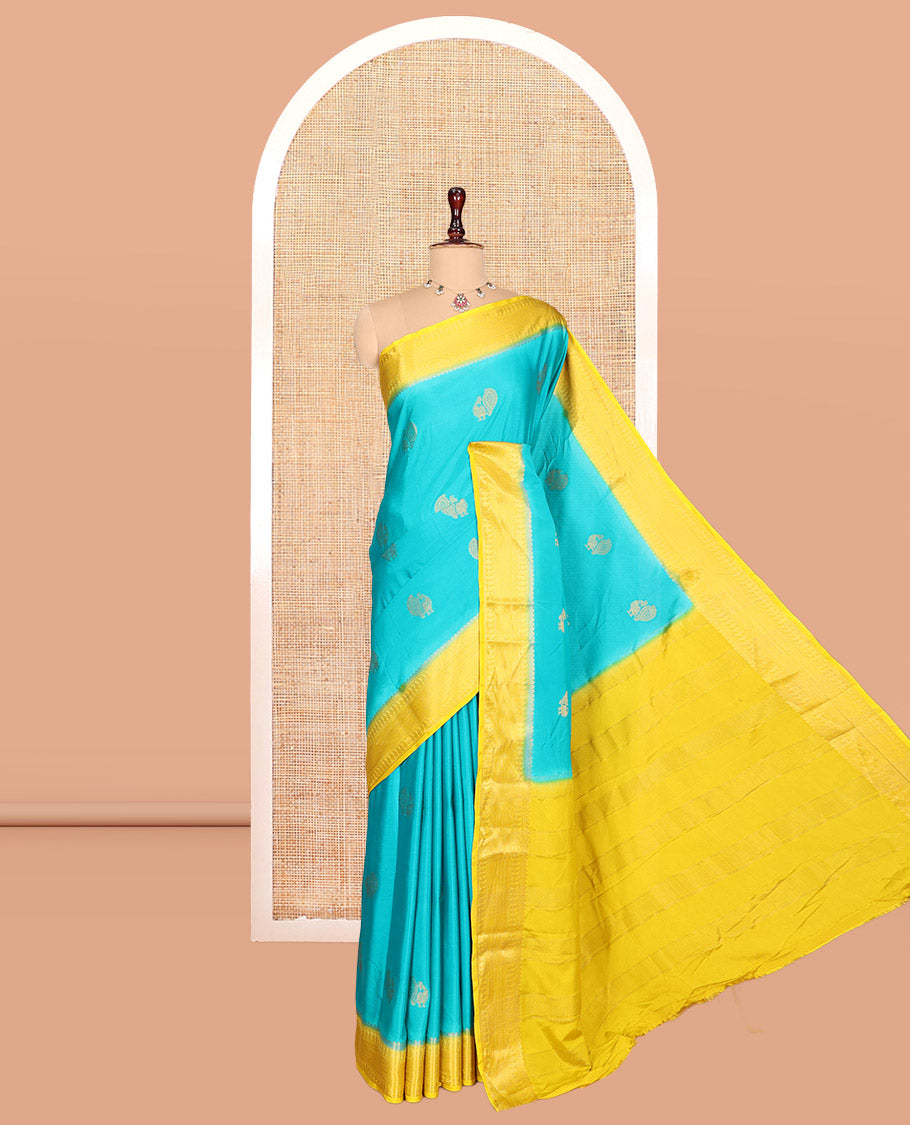 Blue Buttas Mysore Silk Saree