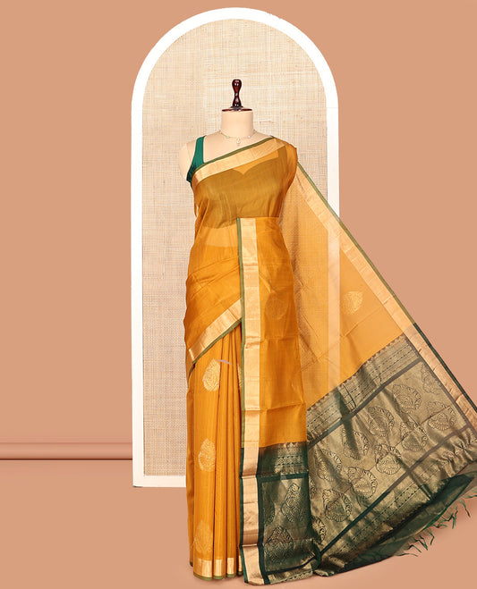 Mustard Silk Cotton Saree