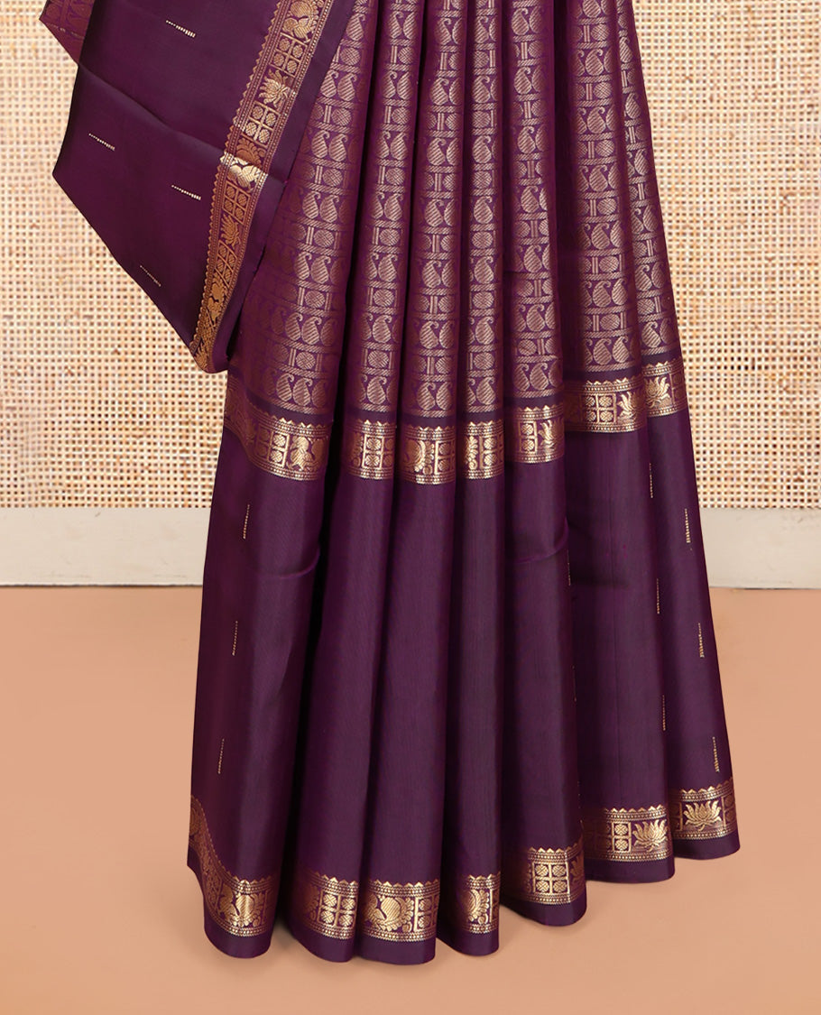 Purple Kanchipuram Chettinad Saree