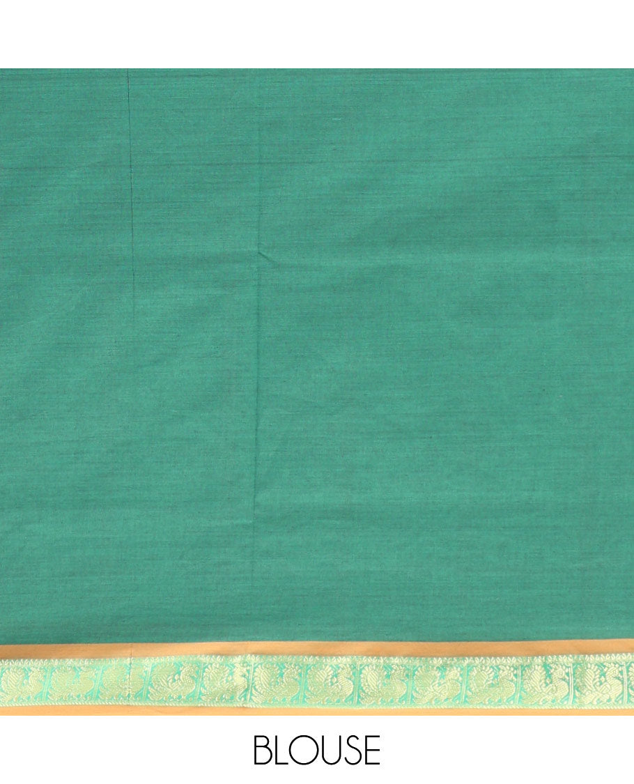 Pink Plain Poly Cotton Saree