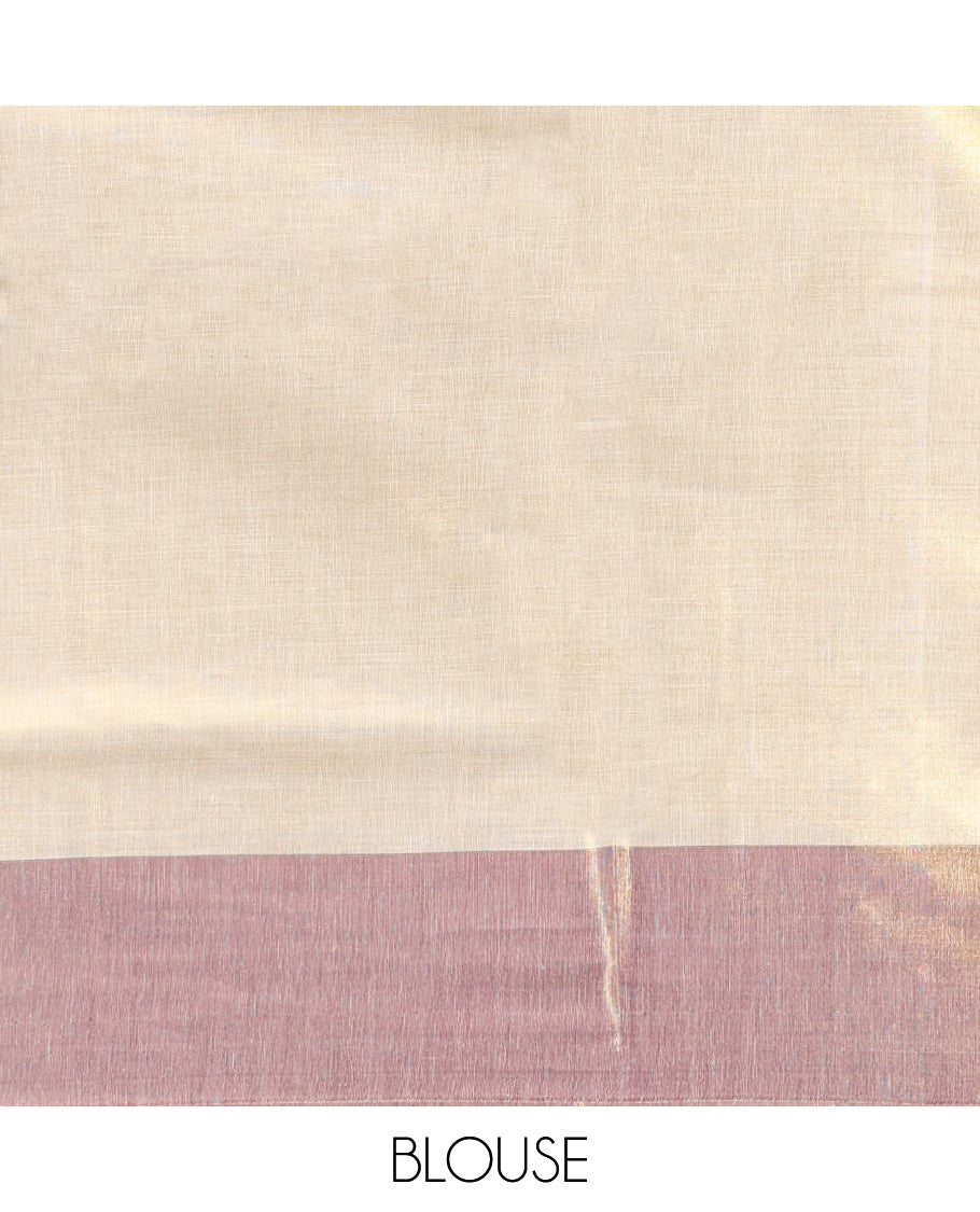 Gold Plain Kerala Cotton Saree