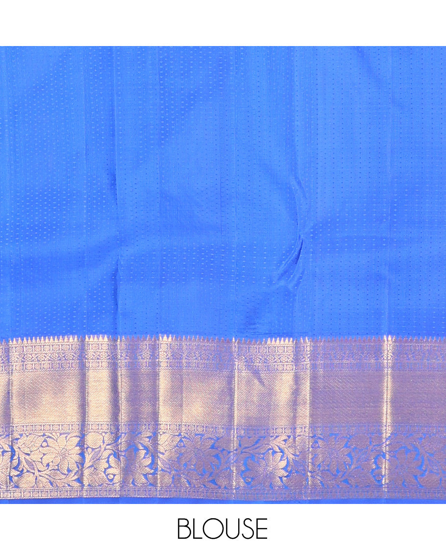 M.s Blue Kanchipuram Wedding Silk Saree