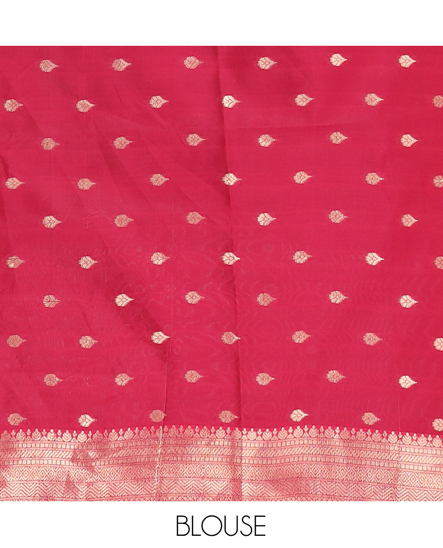 Rani Pink Jacquard Litchi Saree