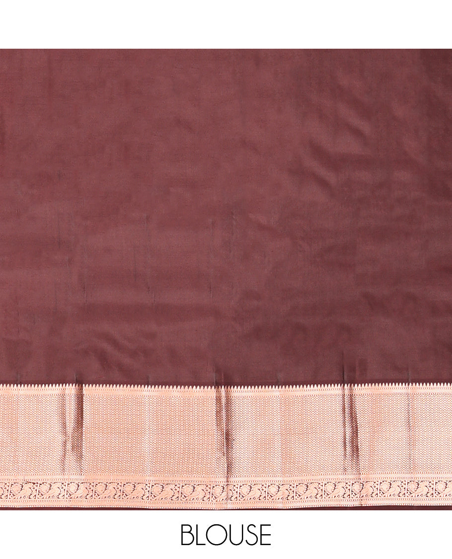 Off-White and Brown Vasundhara Silk Saree